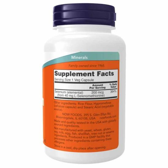 NOW Foods Selenium 200mcg Capsules 90 Capsules
