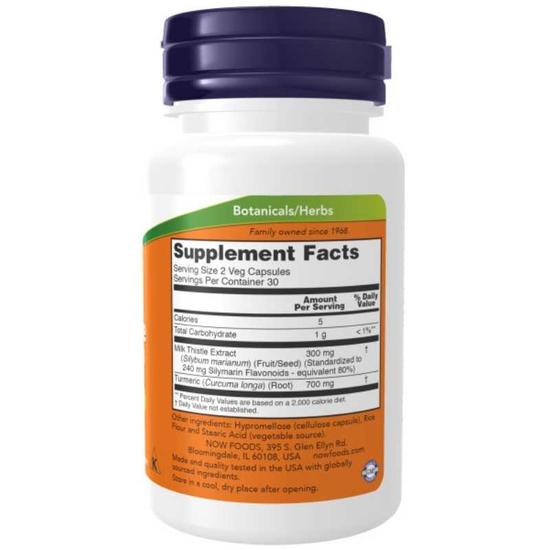 NOW Foods Silymarin With Turmeric 150mg Capsules 60 Capsules