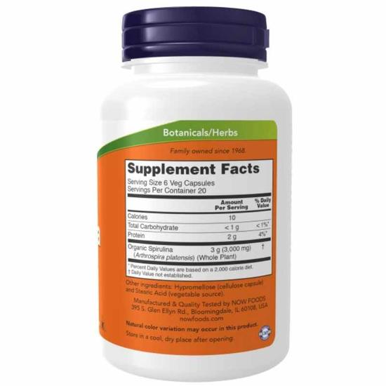NOW Foods Spirulina Natural 500mg Capsules 120 Capsules
