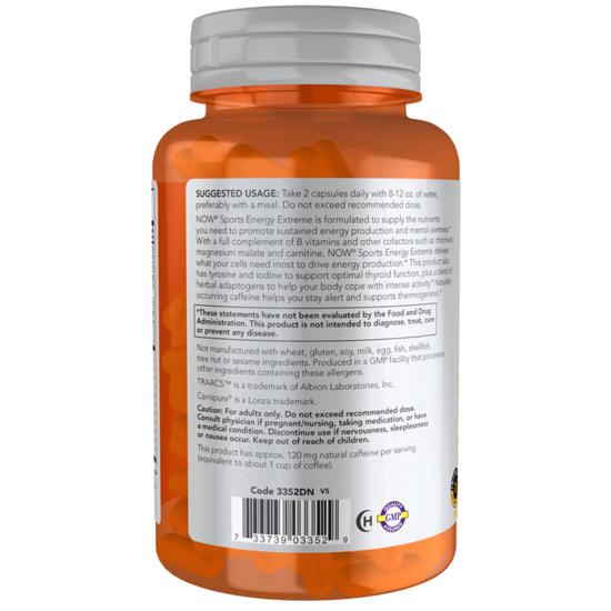 NOW Foods Sports Energy Extreme Capsules 90 Capsules