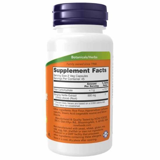 NOW Foods Stinging Nettle Root Extract 250mg Capsules 90 Capsules