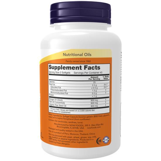 NOW Foods Super Omega 3-6-9 1200mg Softgels 90 Softgels