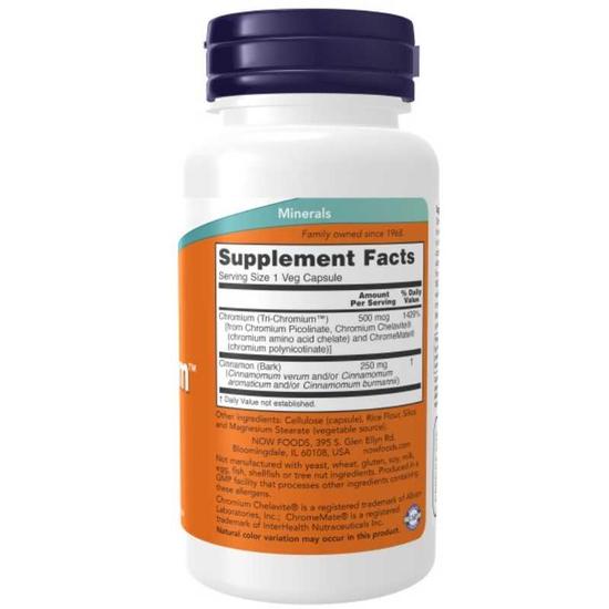 NOW Foods Tri-Chromium 500mcg Capsules 90 Capsules