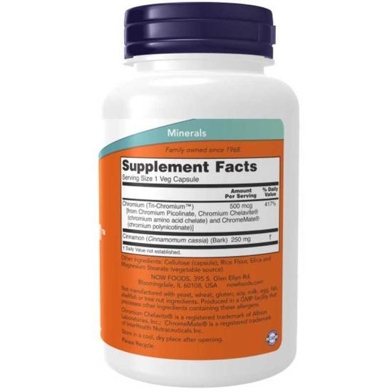 NOW Foods Tri-Chromium 500mcg Capsules 90 Capsules