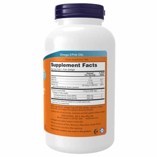 NOW Foods Ultra Omega 3-D With Vitamin D-3 Softgels 180 Softgels