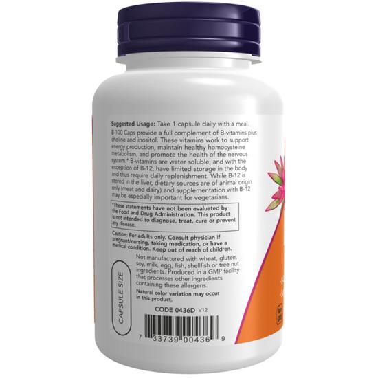 NOW Foods Vitamin B-100 Capsules 100 Capsules