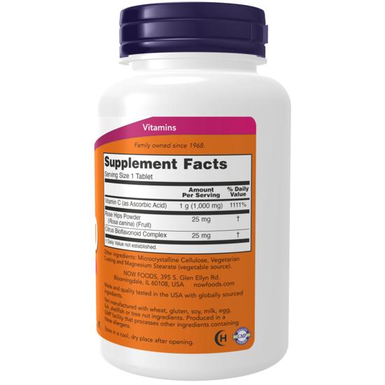 NOW Foods Vitamin C-1000 With Rose Hips & Bioflavonoids Tablets 100 Tablets