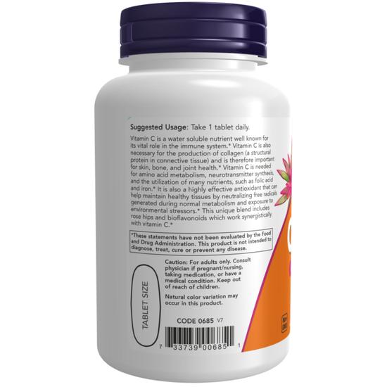 NOW Foods Vitamin C-1000 With Rose Hips & Bioflavonoids Tablets 100 Tablets