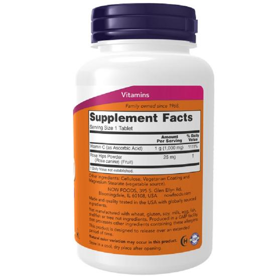 NOW Foods Vitamin C-1000 With Rose Hips Sustained Release Tablets 100 Tablets