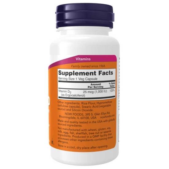 NOW Foods Vitamin D 1000iu Vegetarian Dry Capsules 120 Capsules