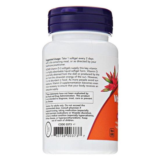 NOW Foods Vitamin D-3 5000iu Softgels 120 Softgels