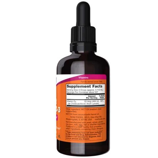 NOW Foods Vitamin D-3 Liquid 400iu 59ml