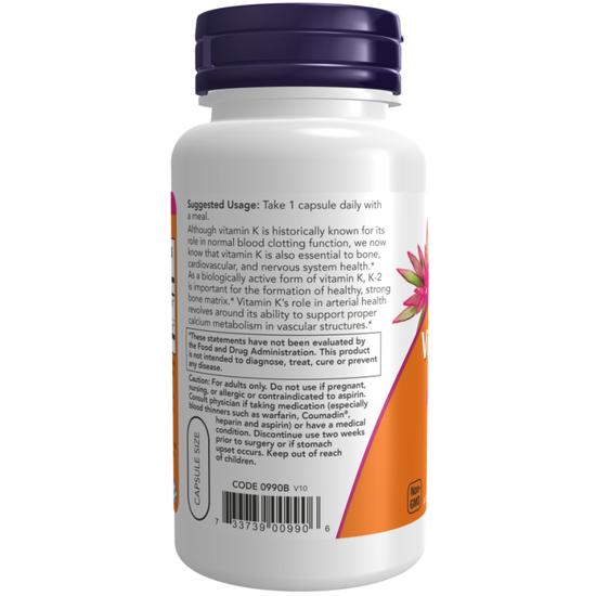 NOW Foods Vitamin K-2 100mcg Capsules 100 Capsules