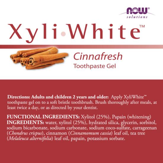 NOW Foods XyliWhite Cinnafresh Toothpaste Gel 181g