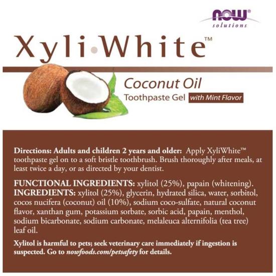 NOW Foods XyliWhite Coconut Oil Toothpaste Gel 181g