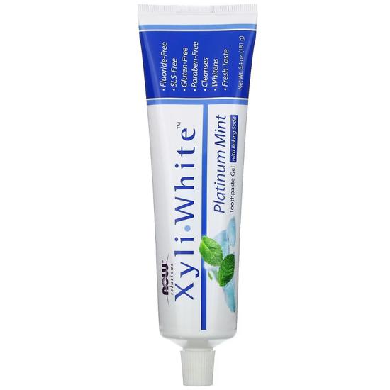 NOW Foods XyliWhite Platinum Mint Toothpaste Gel w/Baking Soda 181g