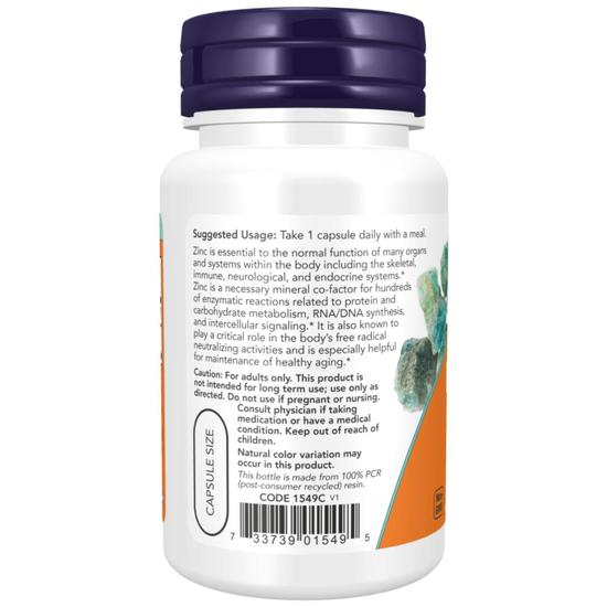 NOW Foods Zinc Picolinate 50mg Capsules 30 Capsules