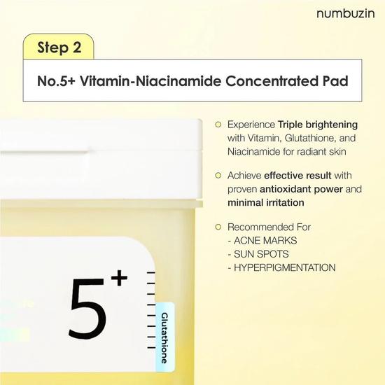 Numbuzin No.5 Vitamin-Niacinamide Concentrated Pad 70pcs