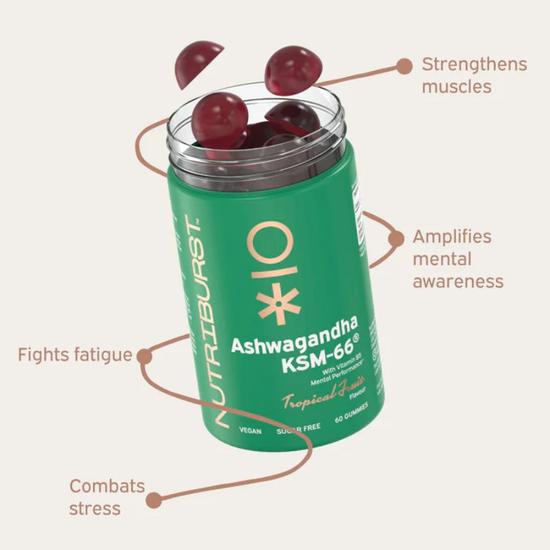 Nutriburst Ashwagandha KSM-66 Gummies 60 Gummies