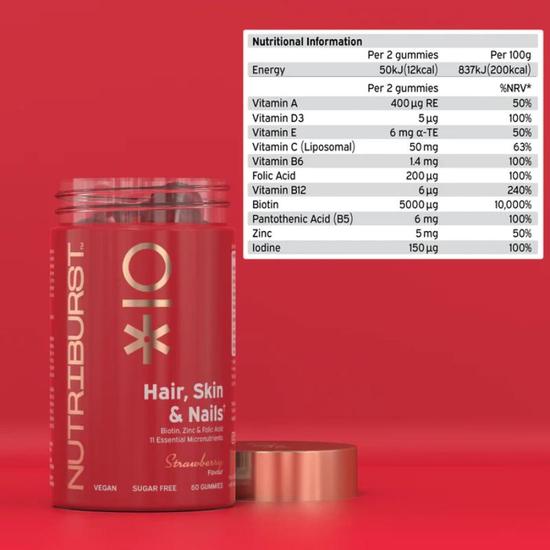 Nutriburst Hair Skin & Nails Gummies 60 Gummies