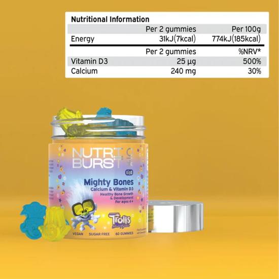Nutriburst Kids Mighty Bones Calcium & Vitamin D3 Gummies 60 Gummies