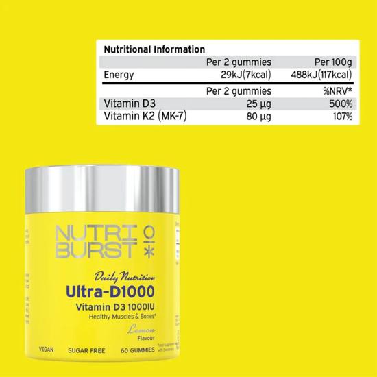 Nutriburst Vitamin D3 1000iu Gummies 60 Gummies