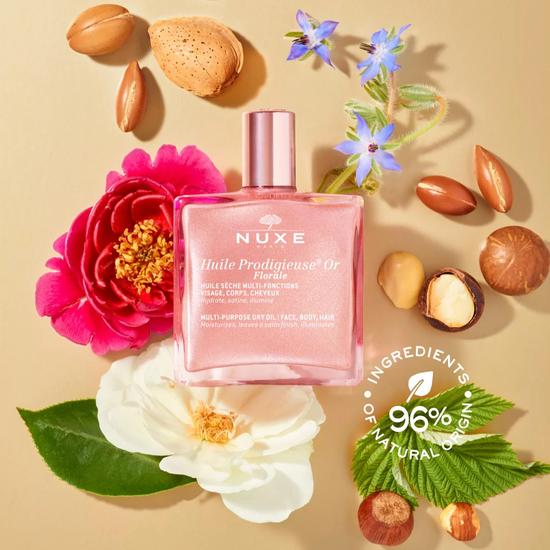 Nuxe Huile Prodigieuse Or Florale Shimmering Multi-Purpose Dry Oil For Face, Body & Hair 50ml