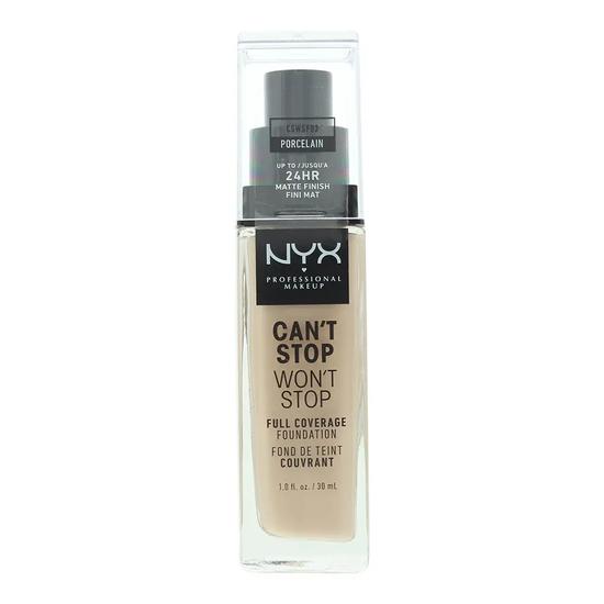 NYX Professional Makeup Cosmetcs Can't Stop Won't Stop 24h Porcelain Foundation 30ml