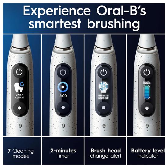 Oral B iO 10 Stardust White Electric Toothbrush With Charging Travel Case