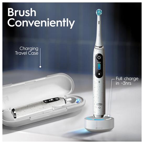 Oral B iO 10 Stardust White Electric Toothbrush With Charging Travel Case