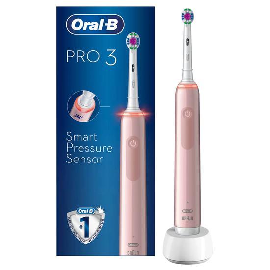Oral B Pro 3 3000 3d White Electric Toothbrush Pink
