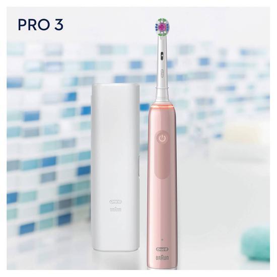 Oral B Pro 3 3500 3d White Electric Toothbrush Pink