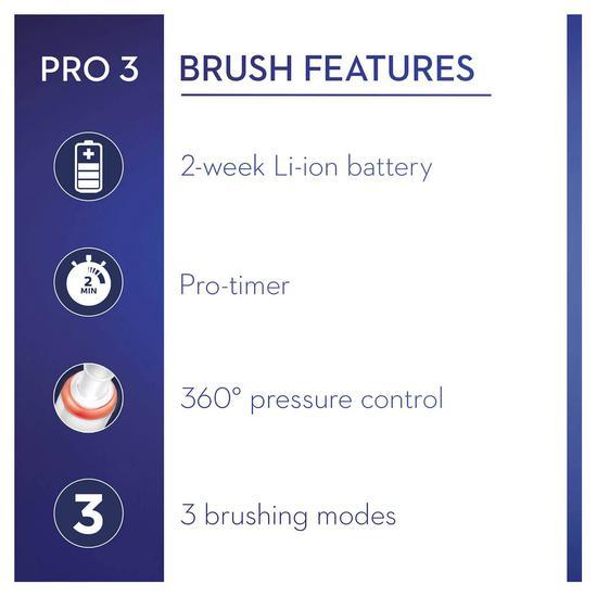 Oral B Pro 3 3500 3d White Electric Toothbrush Pink