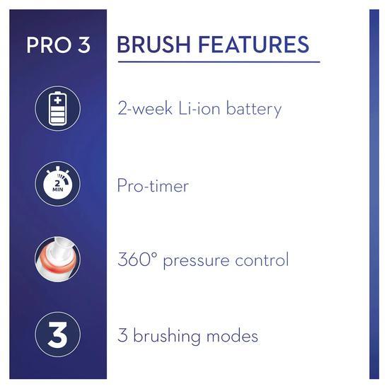 Oral B Pro 3 3500 Cross Action Electric Toothbrush Black