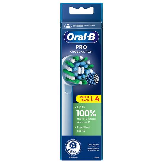 Oral B Pro Cross Action White Toothbrush Heads 4 Pack