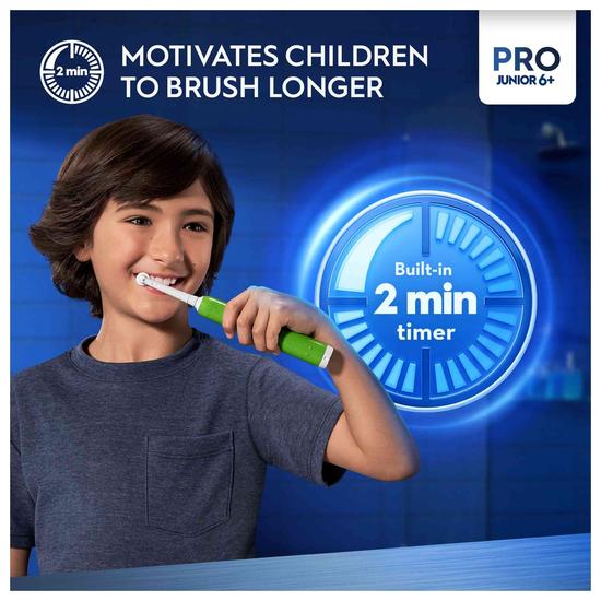Oral B Pro Junior Green Electric Toothbrush For Ages 6+