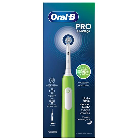 Oral B Pro Junior Green Electric Toothbrush For Ages 6+