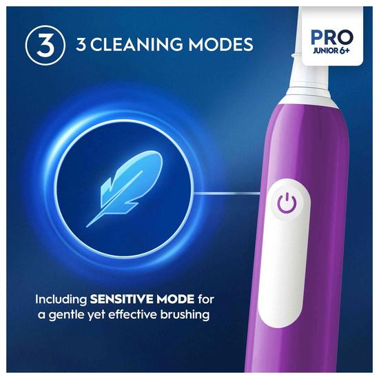 Oral B Pro Junior Purple Electric Toothbrush For Ages 6+