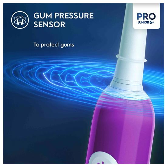 Oral B Pro Junior Purple Electric Toothbrush For Ages 6+