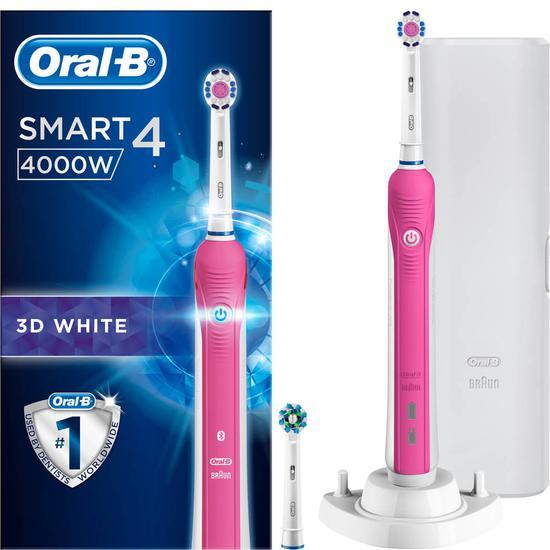 Oral B Smart 4 4000 3d White Electric Toothbrush Pink