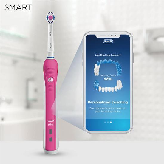 Oral B Smart 4 4000 3d White Electric Toothbrush Pink