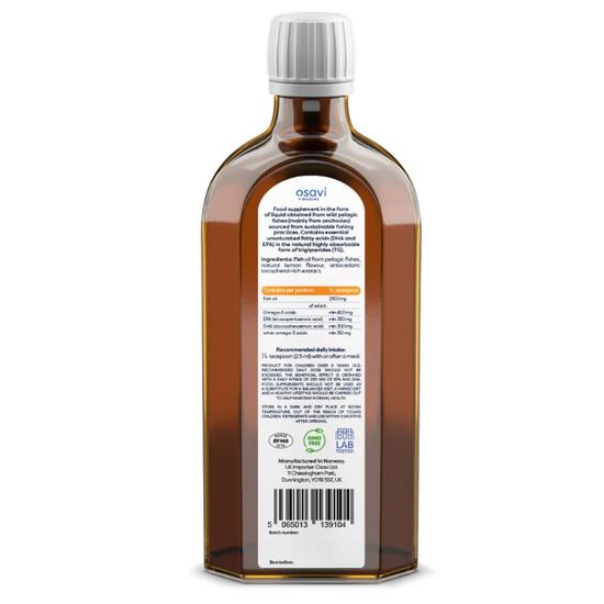 Osavi Daily Omega Kids 800mg Omega 3 Natural Lemon 250ml