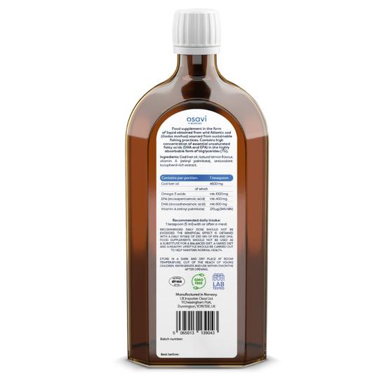 Osavi Norwegian Cod Liver Oil 1000mg Omega 3lemon 250ml