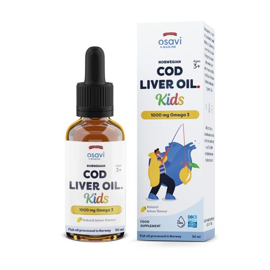 Osavi Norwegian Cod Liver Oil Kids 1000mg Omega 3lemon 50ml