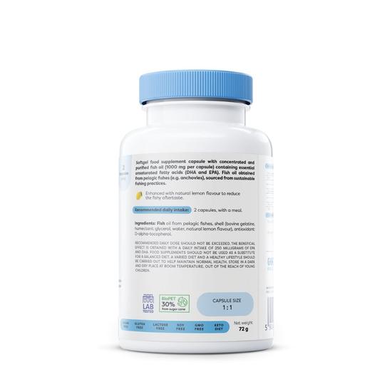 Osavi Omega-3 Fish Oil Molecularly Distilled 1000mg Lemon Softgels 60 Softgels