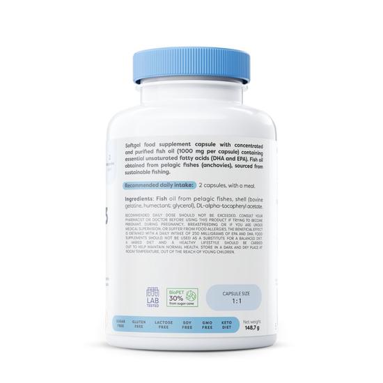 Osavi Omega-3 Fish Oil Molecularly Distilled 1000mg Softgels 60 Softgels