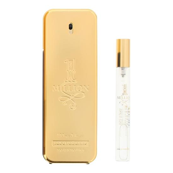 Paco Rabanne 1 Million Eau De Toilette 100ml + 10ml Travel Spray Gift Set 100ml