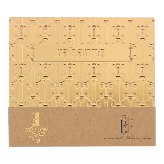 Paco Rabanne 1 Million Eau De Toilette 100ml + 10ml Travel Spray Gift Set 100ml