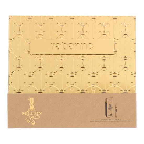 Paco Rabanne 1 Million Eau De Toilette 200ml + 10ml Travel Spray Gift Set 200ml