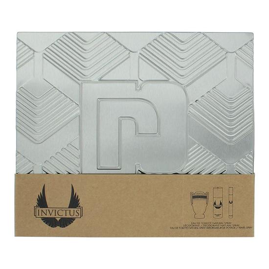 Paco Rabanne Invictus Eau De Toilette 100ml, 10ml + Deodorant Spray Gift Set Him 100ml